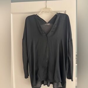 Vince Silk Wool Vneck Blouse SM